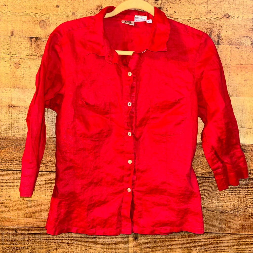 CB Carry Back Linen Blouse